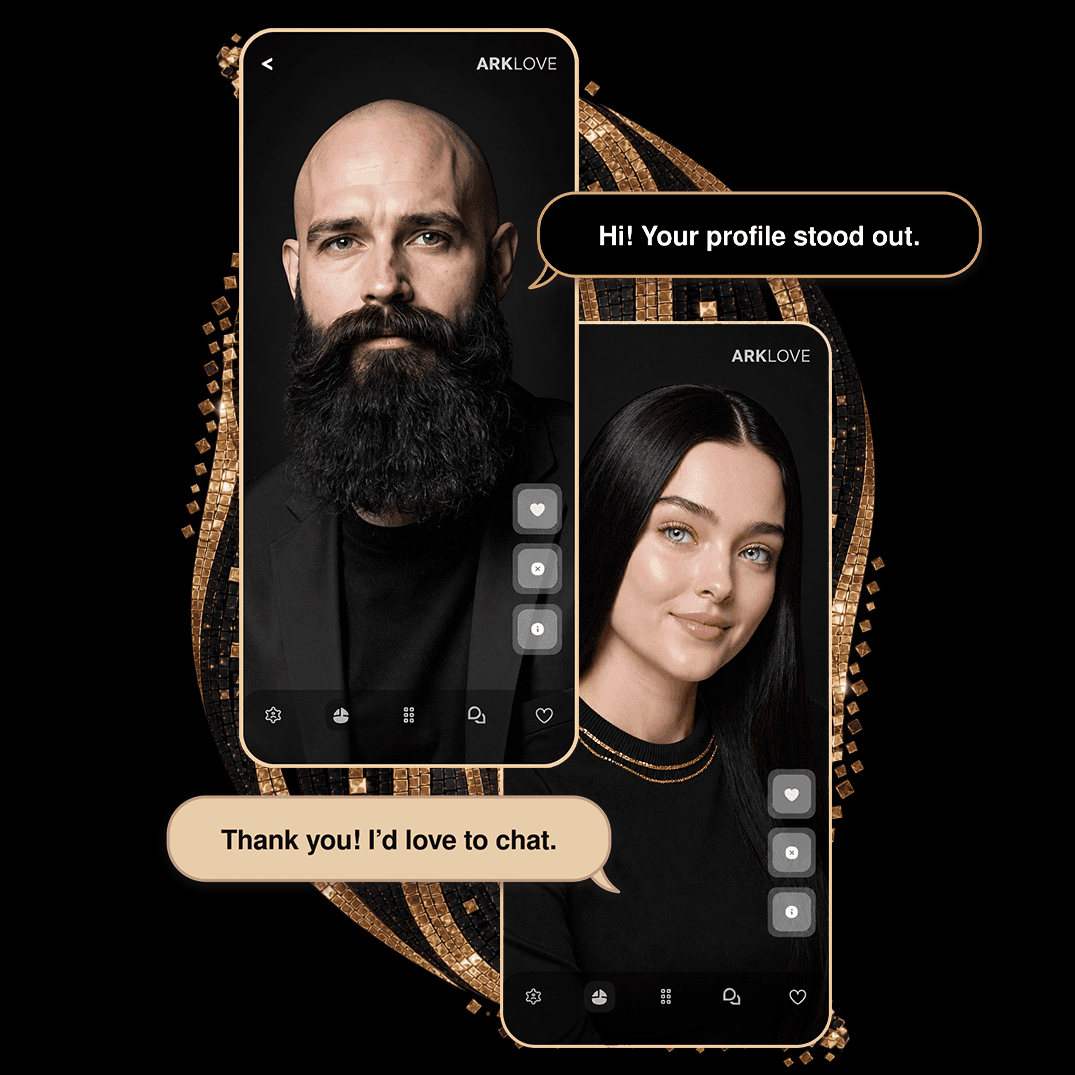 ArkLove app Discover and profile cards
